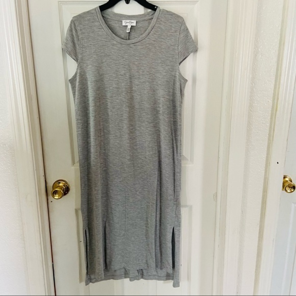 JESSICA SIMPSON Heather gray midi comfy tshirt dress Size large